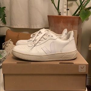 Veja V-10 White Leather Sneakers